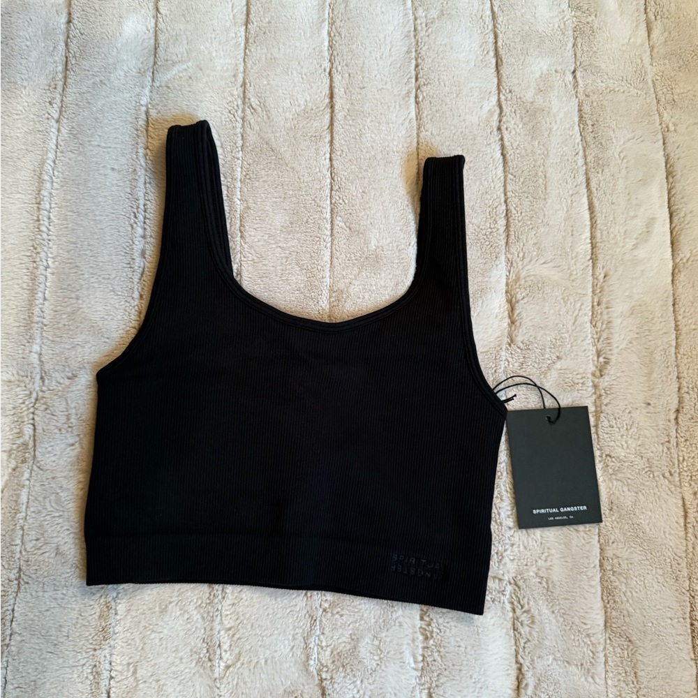 🥳 *SALE* Spiritual Gangster Love Longline Bra, Black, Small